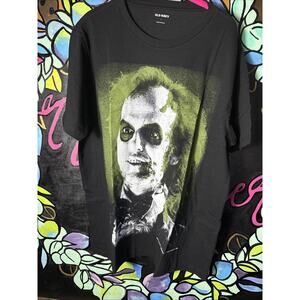Old Navy Beetlejuice Graphic Tee T-Shirt, Size Large, Black
